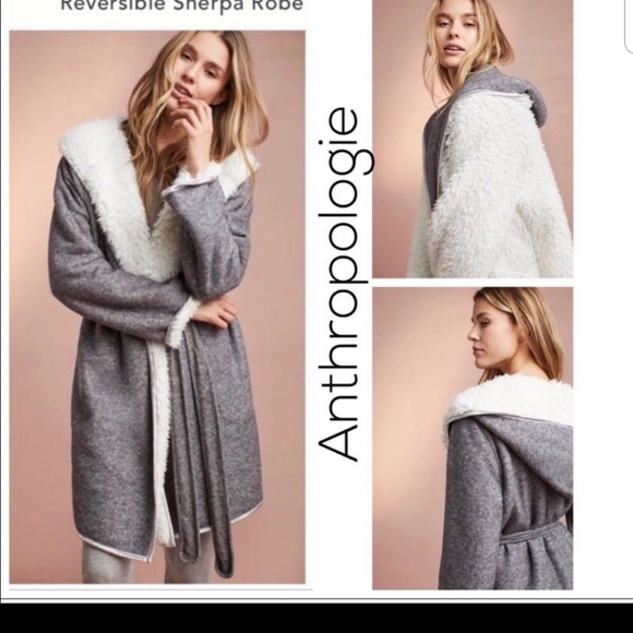 Anthropologie Other - Pure and Good Reversible Sherpa Bath Robe